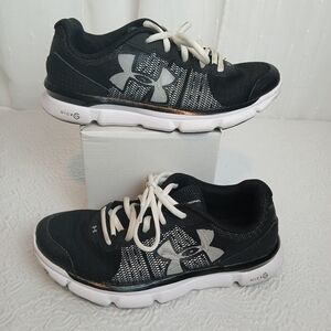 Under Armour Women's Black and White Sneakers